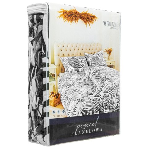 Pościel flanelowa 220x200 Jungle liście szara Pościel flanelowa 220x200 Jungle liście szara