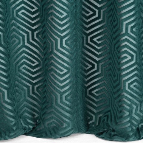 Zasłona 140x250 Inga turkusowa ciemna gotowa na przelotkach welurowa z żakardowym geometrycznym wzorem Pierre Cardin Zasłona 140x250 Inga turkusowa ciemna gotowa na przelotkach welurowa z żakardowym geometrycznym wzorem Pierre Cardin