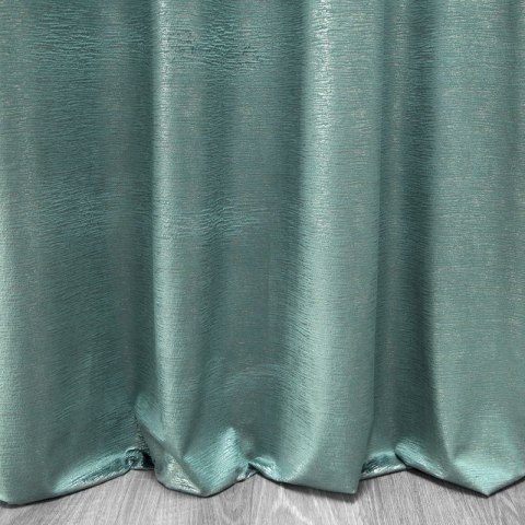 Zasłona 140x250 Mabel turkusowa złota welurowa gotowa na przelotkach Eurofirany Zasłona 140x250 Mabel turkusowa złota welurowa gotowa na przelotkach Eurofirany