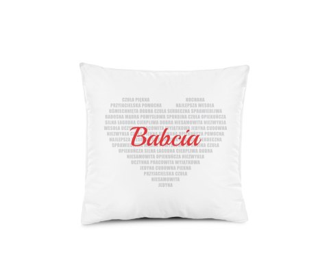 Dla Babci Poduszka 40x40 biała serce napisy antyalergiczna 260g Dla Babci Poduszka 40x40 biała serce napisy antyalergiczna 260g