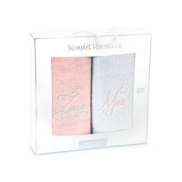 Komplet ręczników Mąż Żona 2x70x130 8462/52070 goździk stalowy w pudełku Zwoltex 22