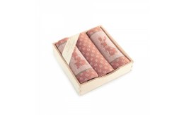 Komplet ścierek kuchennych Szarak 3 szt rudy 8525/10 w drewnianym pudełku Zwoltex 22