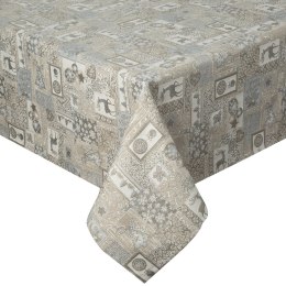 Obrus 85x85 Noel 3 srebrny świąteczny Eurofirany New