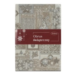 Obrus 85x85 Noel 3 srebrny świąteczny Eurofirany New