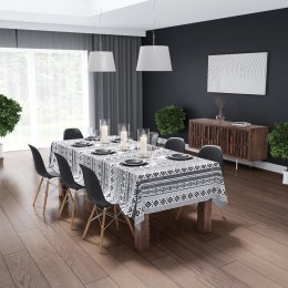 Obrus na stół 85x85 biały czarny geometryczny 4276 A Panama 17