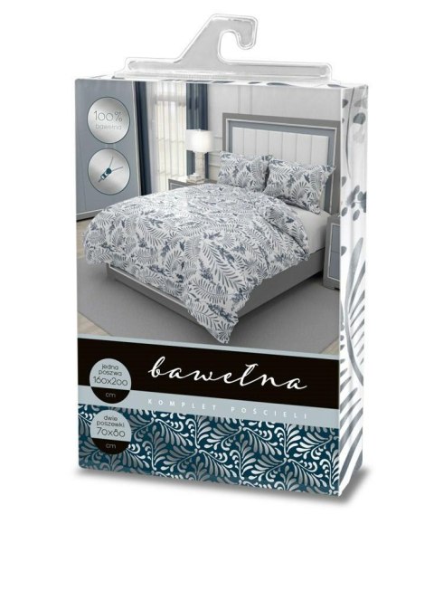 Pościel bawełniana 160x200 Elegant 025 szara liście E 2023 Pościel bawełniana 160x200 Elegant 025 szara liście E 2023