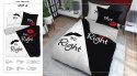 Pościel bawełniana 160x200 Mr Mrs biała czarna usta wąsy 4101 A 2 poszewki 70x80 Holland 129 Pościel bawełniana 160x200 Mr Mrs biała czarna usta wąsy 4101 A 2 poszewki 70x80 Holland 129