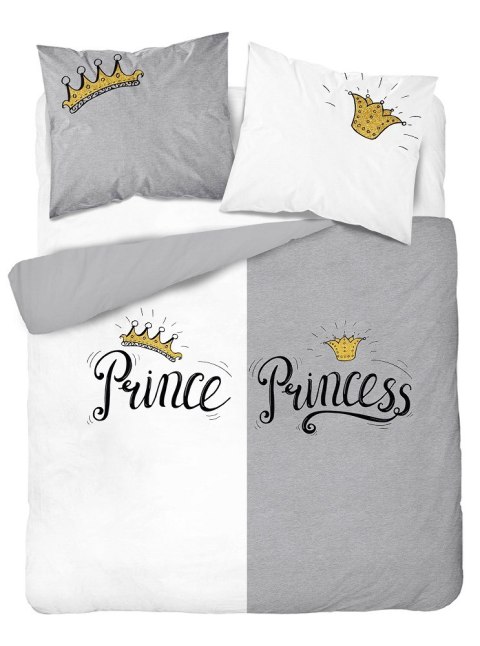 Pościel bawełniana 160x200 Prince Princess szara biała 4110 A 2 poszewki 70x80 Holland 129 Pościel bawełniana 160x200 Prince Princess szara biała 4110 A 2 poszewki 70x80 Holland 129