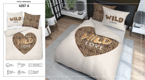 Pościel bawełniana 160x200 Wild love pantera beżowa 4097 A 2 poszewki 70x80 Holland 129 Pościel bawełniana 160x200 Wild love pantera beżowa 4097 A 2 poszewki 70x80 Holland 129