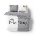 Pościel bawełniana 220x200 Prince Princess szara biała 4110 A 2 poszewki 70x80 Holland 129 Pościel bawełniana 220x200 Prince Princess szara biała 4110 A 2 poszewki 70x80 Holland 129