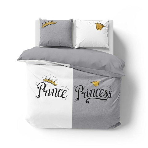 Pościel bawełniana 220x200 Prince Princess szara biała 4110 A 2 poszewki 70x80 Holland 129 Pościel bawełniana 220x200 Prince Princess szara biała 4110 A 2 poszewki 70x80 Holland 129