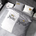 Pościel bawełniana 220x200 Prince Princess szara biała 4110 A 2 poszewki 70x80 Holland 129 Pościel bawełniana 220x200 Prince Princess szara biała 4110 A 2 poszewki 70x80 Holland 129