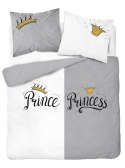 Pościel bawełniana 220x200 Prince Princess szara biała 4110 A 2 poszewki 70x80 Holland 129 Pościel bawełniana 220x200 Prince Princess szara biała 4110 A 2 poszewki 70x80 Holland 129