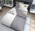 Pościel bawełniana 220x200 Prince Princess szara biała 4110 A 2 poszewki 70x80 Holland 129 Pościel bawełniana 220x200 Prince Princess szara biała 4110 A 2 poszewki 70x80 Holland 129