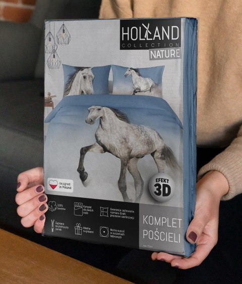 Pościel bawełniana 220x200 koń 3734 A 2 poszewki 70x80 Holland Natura 69 Pościel bawełniana 220x200 koń 3734 A 2 poszewki 70x80 Holland Natura 69