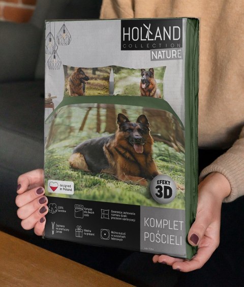 Pościel bawełniana 220x200 owczarek 3729 A 2 poszewki 70x80 Holland Natura 69 Pościel bawełniana 220x200 owczarek 3729 A 2 poszewki 70x80 Holland Natura 69