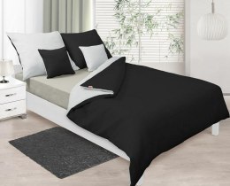Pościel satynowa 140x200 Double Face biała czarna 01+48 KG z jedną poszewką