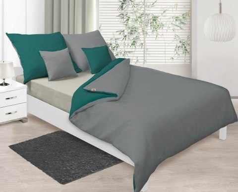 Pościel satynowa 140x200 Double Face zielona ciemna grafitowa 34+44 KG z jedną poszewką Pościel satynowa 140x200 Double Face zielona ciemna grafitowa 34+44 KG z jedną poszewką