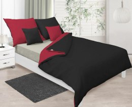 Pościel satynowa 160x200 Double Face czerwona czarna 20+48 KG