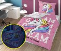 Pościel świecąca w ciemności 140x200 Jednorożec unicorn różowa 4235 A bawełniana Fluo 76 Pościel świecąca w ciemności 140x200 Jednorożec unicorn różowa 4235 A bawełniana Fluo 76