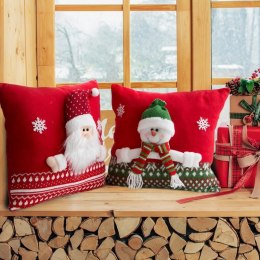 Poszewka świąteczna 40x40 Santa mikołaj czerwona Eurofirany New