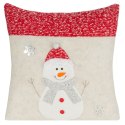 Poszewka świąteczna 40x40 Snow 3 srebrna czerwona bałwan Eurofirany New Poszewka świąteczna 40x40 Snow 3 srebrna czerwona bałwan Eurofirany New