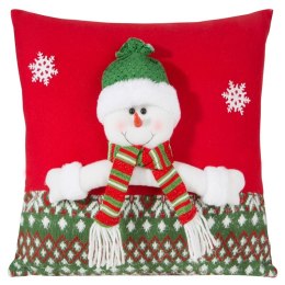 Poszewka świąteczna 40x40 Snow bałwan czerwona zielona Eurrofirany