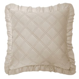 Poszewka z falbanką 45x45 Ruffy beżowa falbanka romby glamour dekoracyjna do narzuty I2