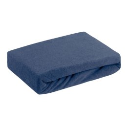 Prześcieradło frotte z gumką 120x200 granatowe 170 g/m2 na materac 20 cm