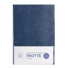 Prześcieradło frotte z gumką 120x200 granatowe 170 g/m2 na materac 20 cm