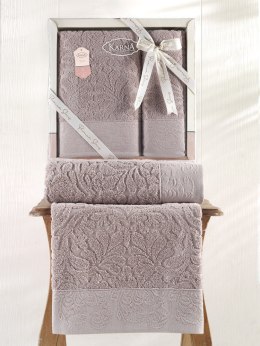 Komplet ręczników w pudełku 2 szt Novra beżowy 50x90+70x140 Darymex