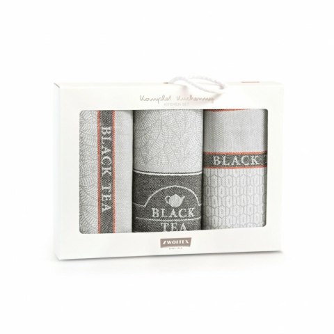 Komplet ścierek kuchennych 3szt Black Tea szary w pudełku Zwoltex 23 Komplet ścierek kuchennych 3szt Black Tea szary w pudełku Zwoltex 23