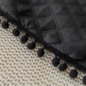 Narzuta z pomponami 140x200 czarna Pompoo pompony romby glamour dekoracyjna Narzuta z pomponami 140x200 czarna Pompoo pompony romby glamour dekoracyjna
