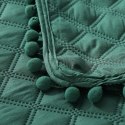 Narzuta z pomponami 240x220 zielona butelkowa Pompoo pompony romby glamour dekoracyjna Narzuta z pomponami 240x220 zielona butelkowa Pompoo pompony romby glamour dekoracyjna