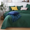 Narzuta z pomponami 240x220 zielona butelkowa Pompoo pompony romby glamour dekoracyjna Narzuta z pomponami 240x220 zielona butelkowa Pompoo pompony romby glamour dekoracyjna