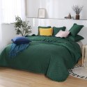 Narzuta z pomponami 240x220 zielona butelkowa Pompoo pompony romby glamour dekoracyjna Narzuta z pomponami 240x220 zielona butelkowa Pompoo pompony romby glamour dekoracyjna