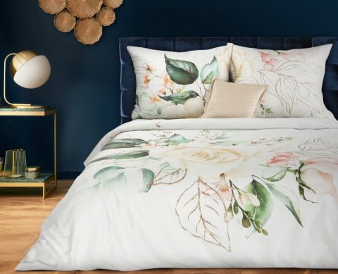 Pościel satynowa 220x200 Premium 17 kremowa kolorowa kwiaty Eurofirany Pościel satynowa 220x200 Premium 17 kremowa kolorowa kwiaty Eurofirany