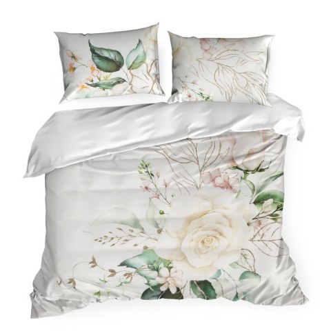 Pościel satynowa 220x200 Premium 17 kremowa kolorowa kwiaty Eurofirany Pościel satynowa 220x200 Premium 17 kremowa kolorowa kwiaty Eurofirany