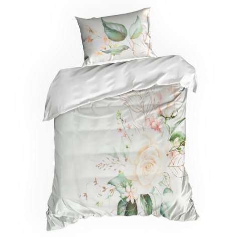 Pościel satynowa 220x200 Premium 17 kremowa kolorowa kwiaty Eurofirany Pościel satynowa 220x200 Premium 17 kremowa kolorowa kwiaty Eurofirany