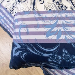 Pościel z mikrofibry 140x200 biała granatowa glamour ornamenty Rebeca 12206 z 1 poszewką 70x80 Darymex