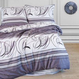 Pościel z mikrofibry 140x200 szara glamour ornamenty Rixos 12203 z 1 poszewką 70x80 Darymex