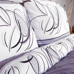 Pościel z mikrofibry 140x200 szara glamour ornamenty Rixos 12203 z 1 poszewką 70x80 Darymex