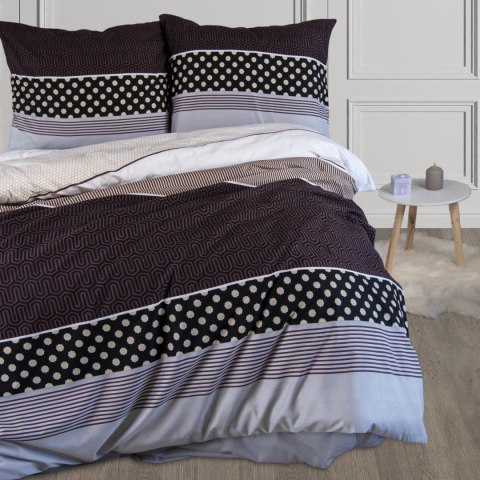 Pościel z mikrofibry 160x200 brązowa beżowa szara geometria glamour pasy 12201 Darymex Pościel z mikrofibry 160x200 brązowa beżowa szara geometria glamour pasy 12201 Darymex