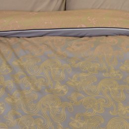 Pościel z mikrofibry 220x200 szara złota glamour ornamenty pasy 12202 Darymex