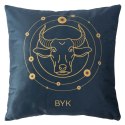 Poszewka dekoracyjna 40x40 Zodiak Byk turkusowa ciemna welurowa Poszewka dekoracyjna 40x40 Zodiak Byk turkusowa ciemna welurowa