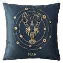 Poszewka dekoracyjna 40x40 Zodiak Rak turkusowa ciemna welurowa Poszewka dekoracyjna 40x40 Zodiak Rak turkusowa ciemna welurowa