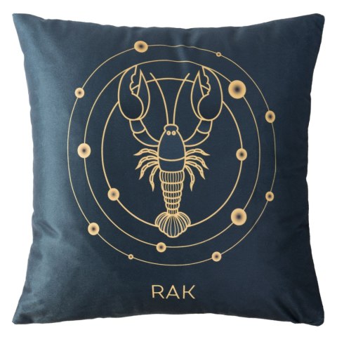 Poszewka dekoracyjna 40x40 Zodiak Rak turkusowa ciemna welurowa Poszewka dekoracyjna 40x40 Zodiak Rak turkusowa ciemna welurowa
