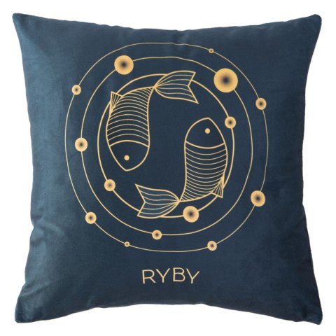 Poszewka dekoracyjna 40x40 Zodiak Ryby turkusowa ciemna welurowa Poszewka dekoracyjna 40x40 Zodiak Ryby turkusowa ciemna welurowa