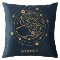 Poszewka dekoracyjna 40x40 Zodiak Wodnik turkusowa ciemna welurowa Poszewka dekoracyjna 40x40 Zodiak Wodnik turkusowa ciemna welurowa