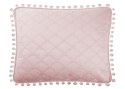 Poszewka z pomponami 50x70 pudrowa różowa Pompoo pompony romby glamour dekoracyjna do narzuty Poszewka z pomponami 50x70 pudrowa różowa Pompoo pompony romby glamour dekoracyjna do narzuty